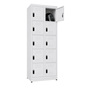 Armario para Capacete Guardia Duplo 10 Portas - Cinza
